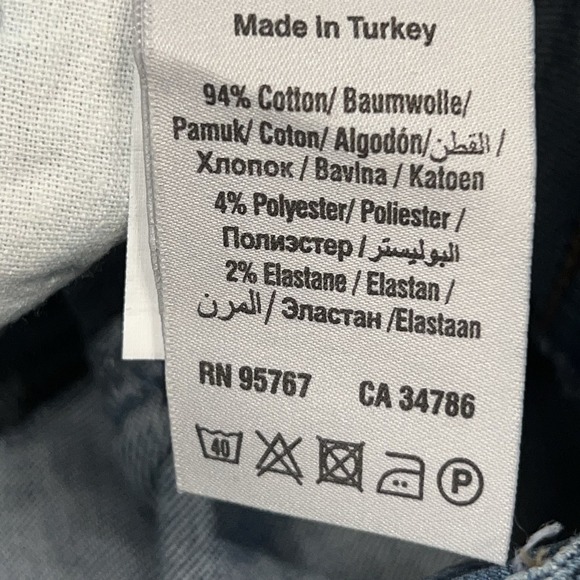 Mavi Kerry Ankle Mid-Rise Straight Leg Denim Blue Jeans Fringe Hems Womens 27 - Picture 11 of 13